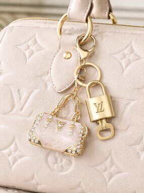 Authentic Louis Vuitton Padlock Gold 🔒 Key Set + Unbranded Bag Keychain Charm
